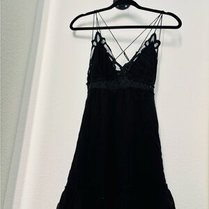 FREE PEOPLE Black Lace Dress